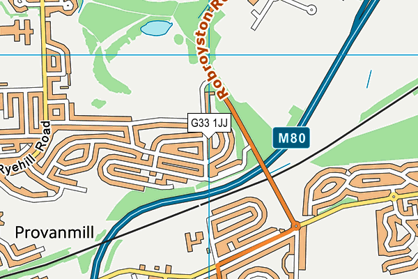 G33 1JJ map - OS VectorMap District (Ordnance Survey)