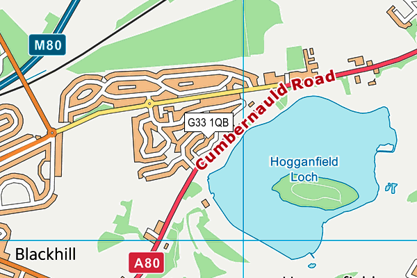 G33 1QB map - OS VectorMap District (Ordnance Survey)