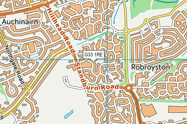G33 1RE map - OS VectorMap District (Ordnance Survey)