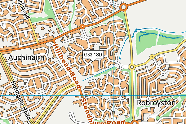 G33 1SD map - OS VectorMap District (Ordnance Survey)