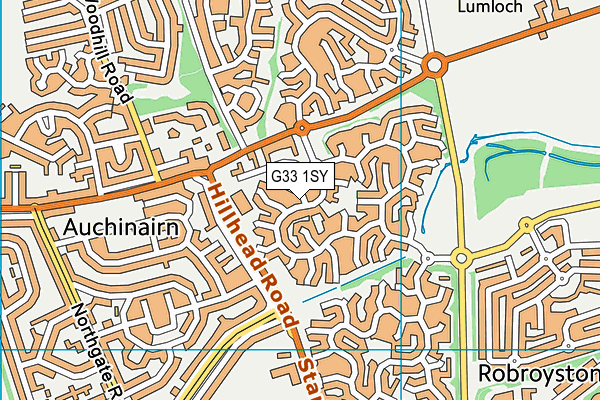 G33 1SY map - OS VectorMap District (Ordnance Survey)