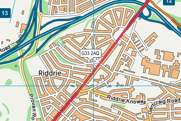 G33 2AQ map - OS VectorMap District (Ordnance Survey)