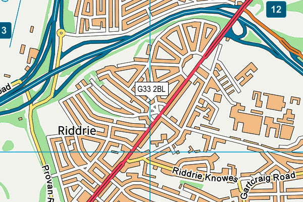 G33 2BL map - OS VectorMap District (Ordnance Survey)