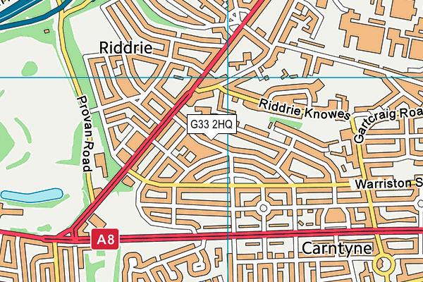 G33 2HQ map - OS VectorMap District (Ordnance Survey)