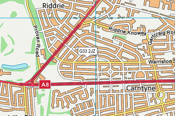 G33 2JZ map - OS VectorMap District (Ordnance Survey)