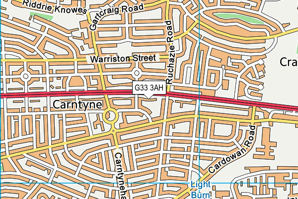 G33 3AH map - OS VectorMap District (Ordnance Survey)