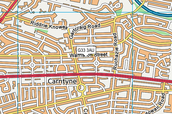 G33 3AU map - OS VectorMap District (Ordnance Survey)
