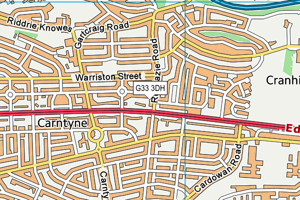 G33 3DH map - OS VectorMap District (Ordnance Survey)