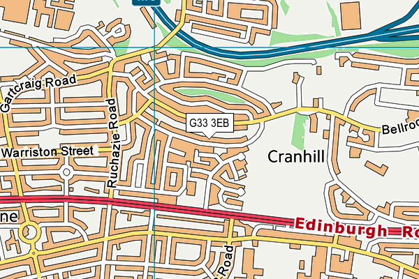 G33 3EB map - OS VectorMap District (Ordnance Survey)