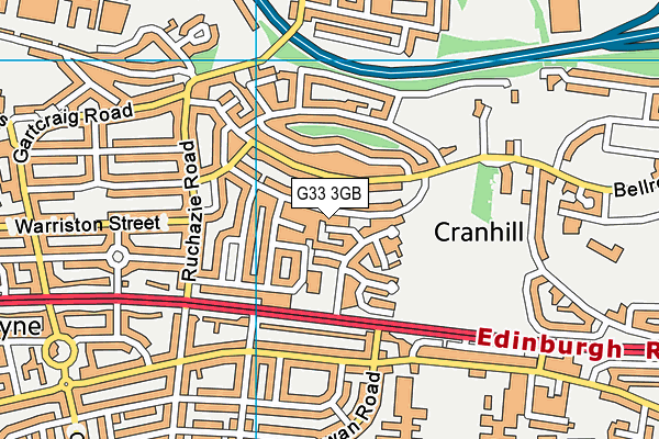 G33 3GB map - OS VectorMap District (Ordnance Survey)