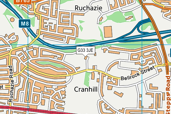 G33 3JE map - OS VectorMap District (Ordnance Survey)
