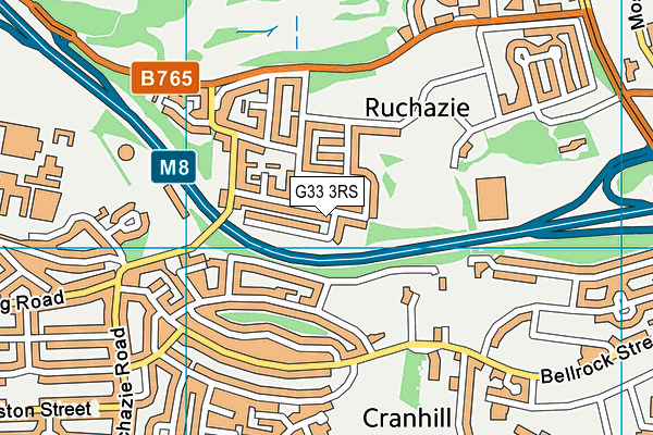 G33 3RS map - OS VectorMap District (Ordnance Survey)