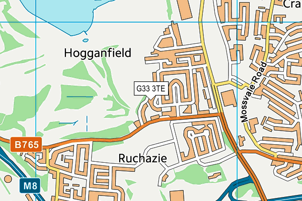 G33 3TE map - OS VectorMap District (Ordnance Survey)
