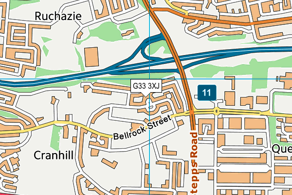 G33 3XJ map - OS VectorMap District (Ordnance Survey)
