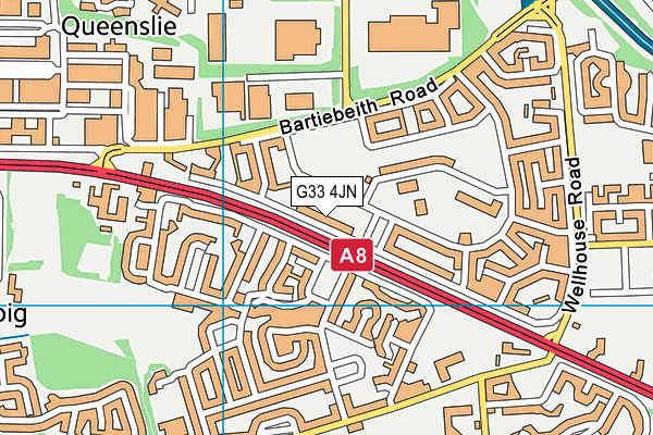 G33 4JN map - OS VectorMap District (Ordnance Survey) G33 4JN map - OS VectorMap District (Ordnance Survey)