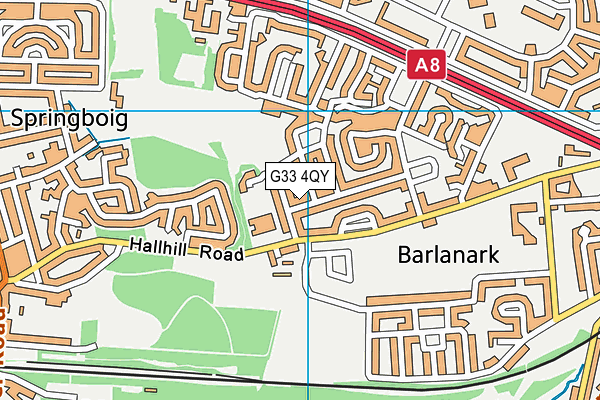 G33 4QY map - OS VectorMap District (Ordnance Survey)