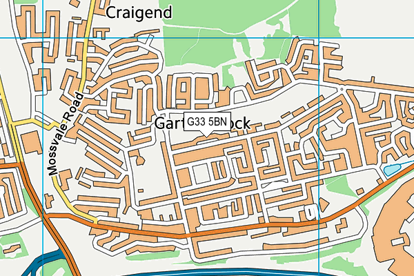 G33 5BN map - OS VectorMap District (Ordnance Survey)
