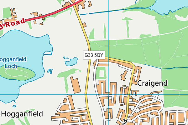 G33 5QY map - OS VectorMap District (Ordnance Survey)
