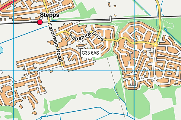 G33 6AS map - OS VectorMap District (Ordnance Survey)