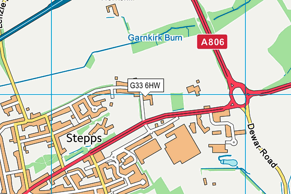 G33 6HW map - OS VectorMap District (Ordnance Survey)