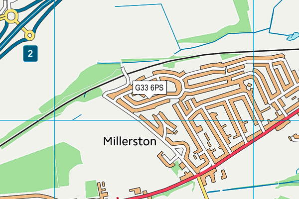G33 6PS map - OS VectorMap District (Ordnance Survey)