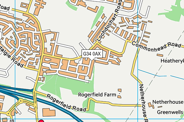 G34 0AX map - OS VectorMap District (Ordnance Survey) G34 0AX map - OS VectorMap District (Ordnance Survey)