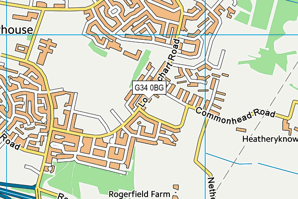 G34 0BG map - OS VectorMap District (Ordnance Survey)