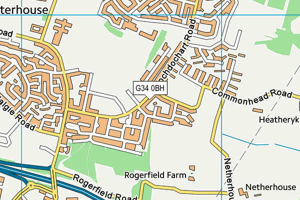 G34 0BH map - OS VectorMap District (Ordnance Survey) G34 0BH map - OS VectorMap District (Ordnance Survey)