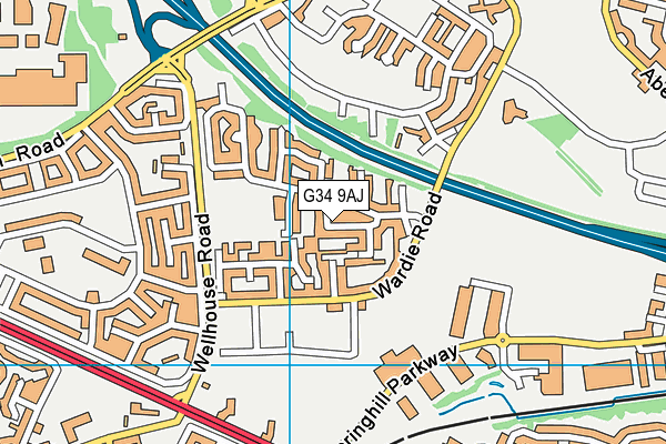 G34 9AJ map - OS VectorMap District (Ordnance Survey) G34 9AJ map - OS VectorMap District (Ordnance Survey)