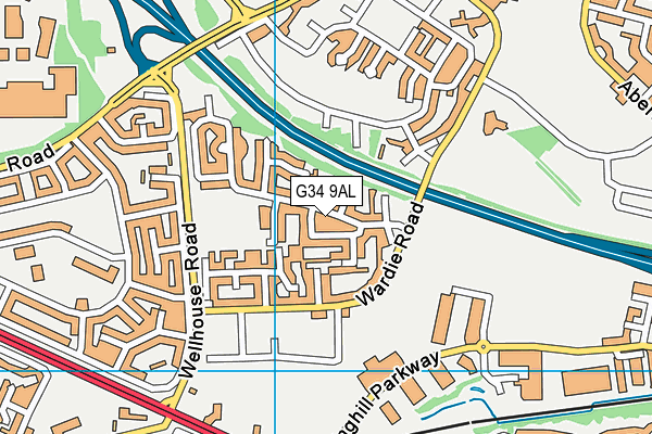 G34 9AL map - OS VectorMap District (Ordnance Survey)