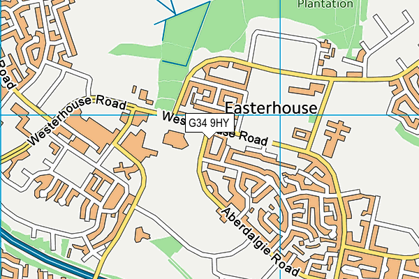 G34 9HY map - OS VectorMap District (Ordnance Survey)