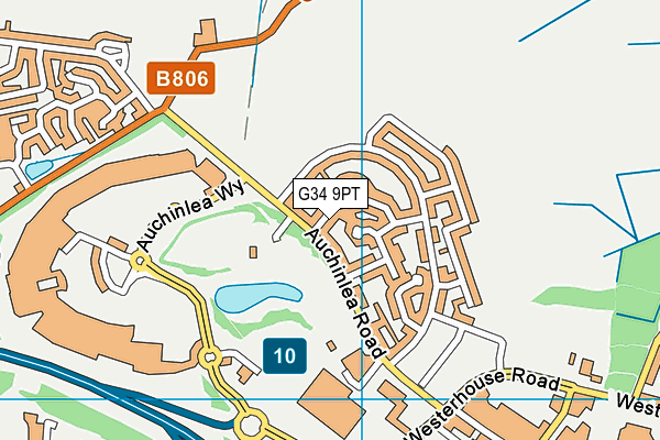 G34 9PT map - OS VectorMap District (Ordnance Survey) G34 9PT map - OS VectorMap District (Ordnance Survey)