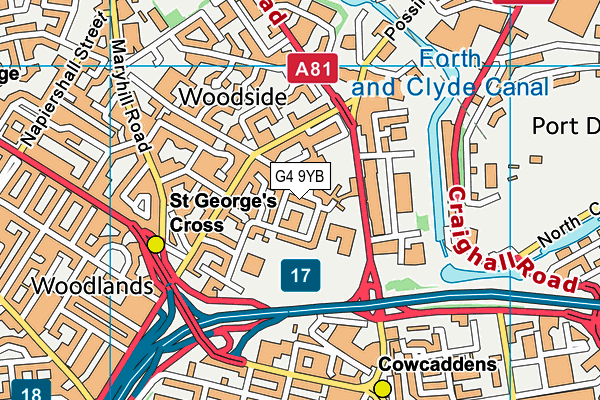 G4 9YB map - OS VectorMap District (Ordnance Survey)