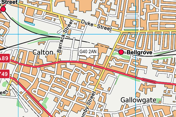 G40 2AN map - OS VectorMap District (Ordnance Survey)
