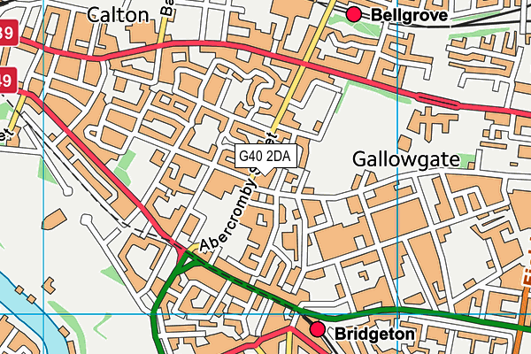 G40 2DA map - OS VectorMap District (Ordnance Survey)