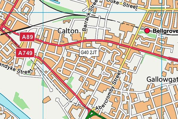 G40 2JT map - OS VectorMap District (Ordnance Survey)