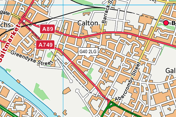G40 2LG map - OS VectorMap District (Ordnance Survey)