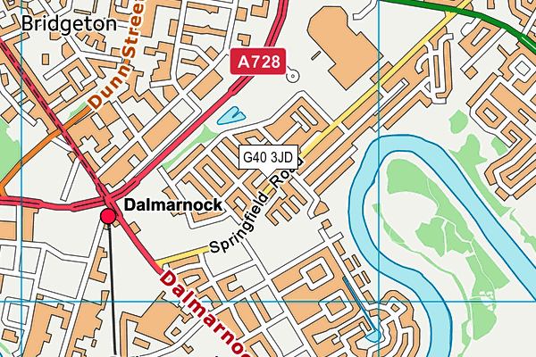 G40 3JD map - OS VectorMap District (Ordnance Survey)