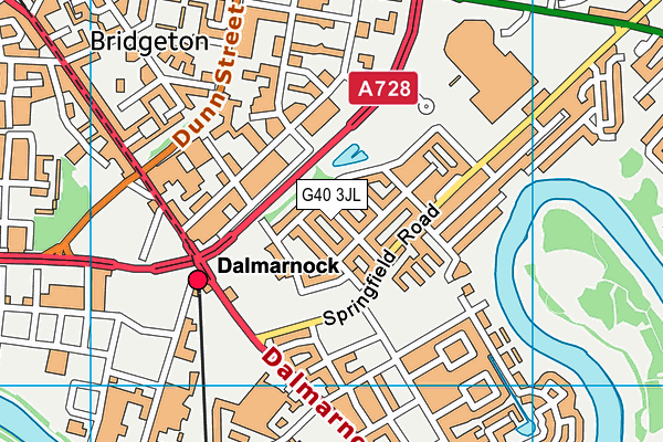 G40 3JL map - OS VectorMap District (Ordnance Survey)