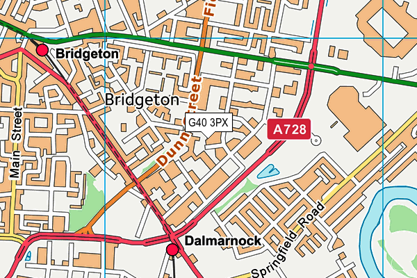 G40 3PX map - OS VectorMap District (Ordnance Survey)