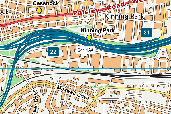 G41 1AA map - OS VectorMap District (Ordnance Survey) G41 1AA map - OS VectorMap District (Ordnance Survey)