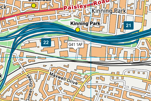 G41 1AF map - OS VectorMap District (Ordnance Survey) G41 1AF map - OS VectorMap District (Ordnance Survey)