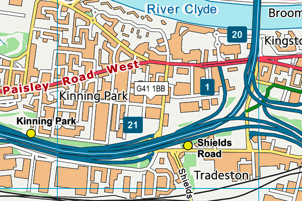 G41 1BB map - OS VectorMap District (Ordnance Survey) G41 1BB map - OS VectorMap District (Ordnance Survey)