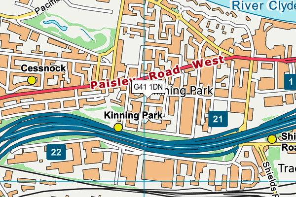 G41 1DN map - OS VectorMap District (Ordnance Survey) G41 1DN map - OS VectorMap District (Ordnance Survey)