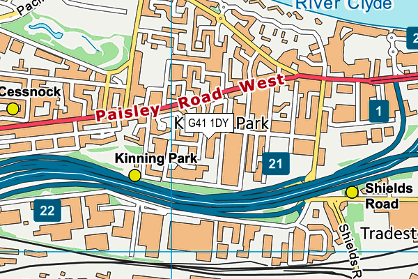 G41 1DY map - OS VectorMap District (Ordnance Survey) G41 1DY map - OS VectorMap District (Ordnance Survey)