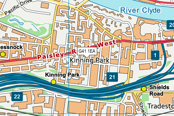 G41 1EA map - OS VectorMap District (Ordnance Survey) G41 1EA map - OS VectorMap District (Ordnance Survey)