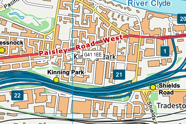 G41 1EE map - OS VectorMap District (Ordnance Survey) G41 1EE map - OS VectorMap District (Ordnance Survey)