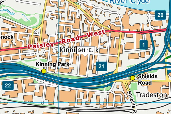 G41 1EJ map - OS VectorMap District (Ordnance Survey) G41 1EJ map - OS VectorMap District (Ordnance Survey)