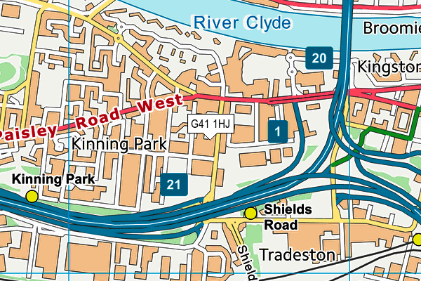 G41 1HJ map - OS VectorMap District (Ordnance Survey) G41 1HJ map - OS VectorMap District (Ordnance Survey)