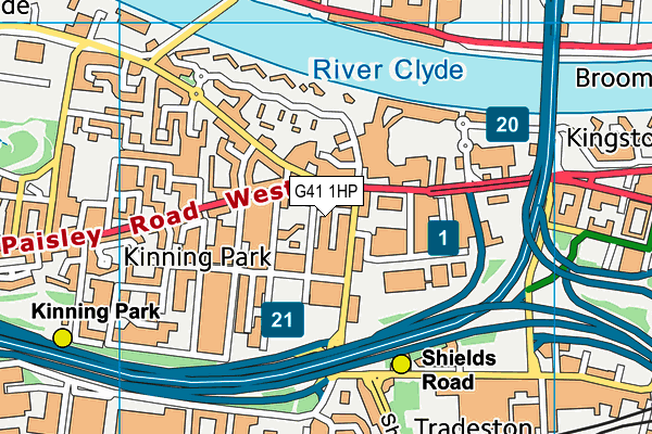 G41 1HP map - OS VectorMap District (Ordnance Survey) G41 1HP map - OS VectorMap District (Ordnance Survey)